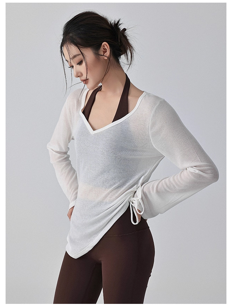 举重妖精夏季防晒罩衫女慵懒风薄款运动瑜伽服宽松遮屁股服装展示道具详情13