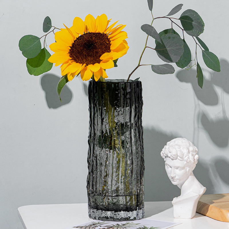 Instagram Wind Net Red Freezing Freezing Glacier Vase Glass Transparent Flower Arrangement Rose Flowers Living Room Table Decoration One Application Scenario