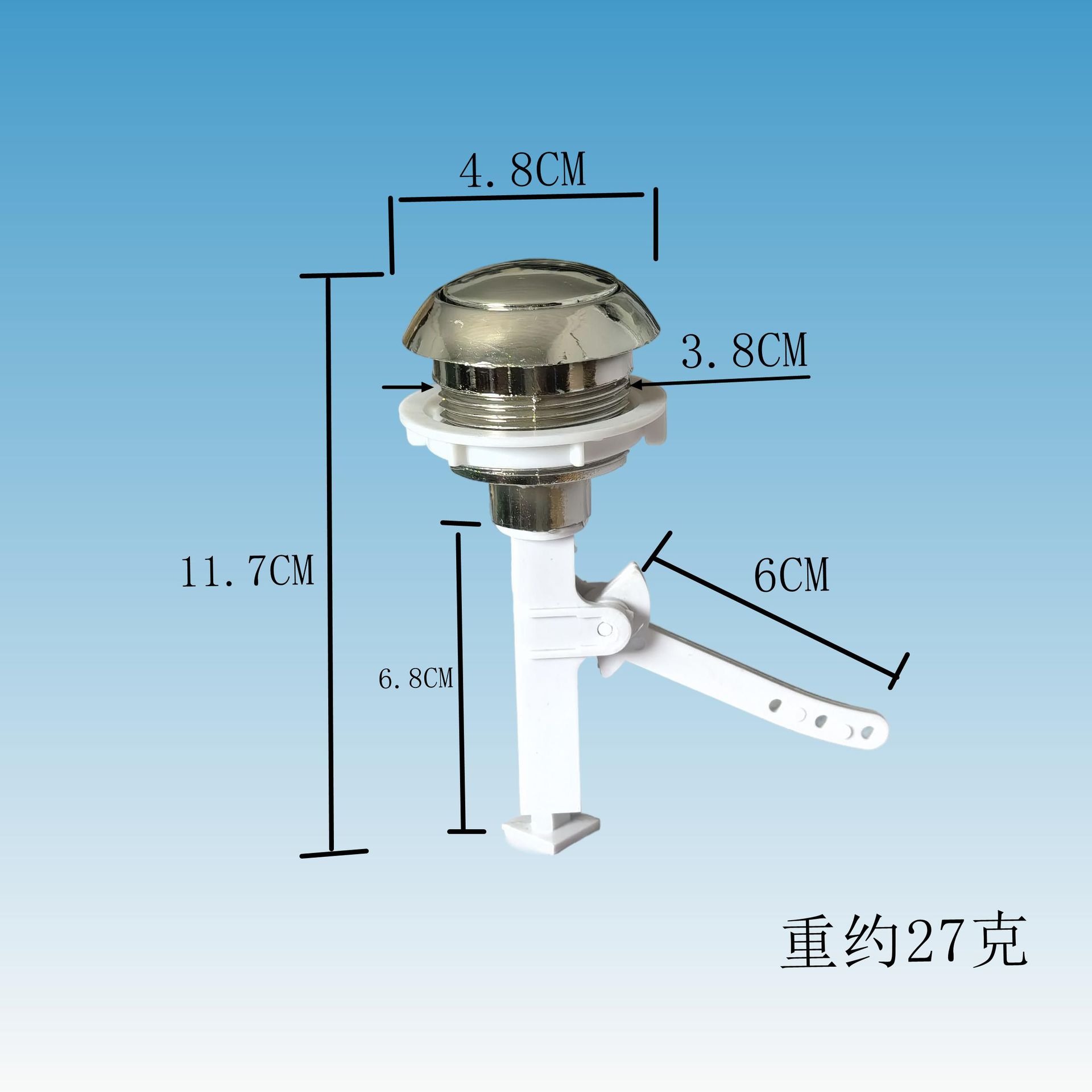 跨境外贸卫浴洁具水箱配件马桶坐便器电镀单按钮马桶按钮产品图