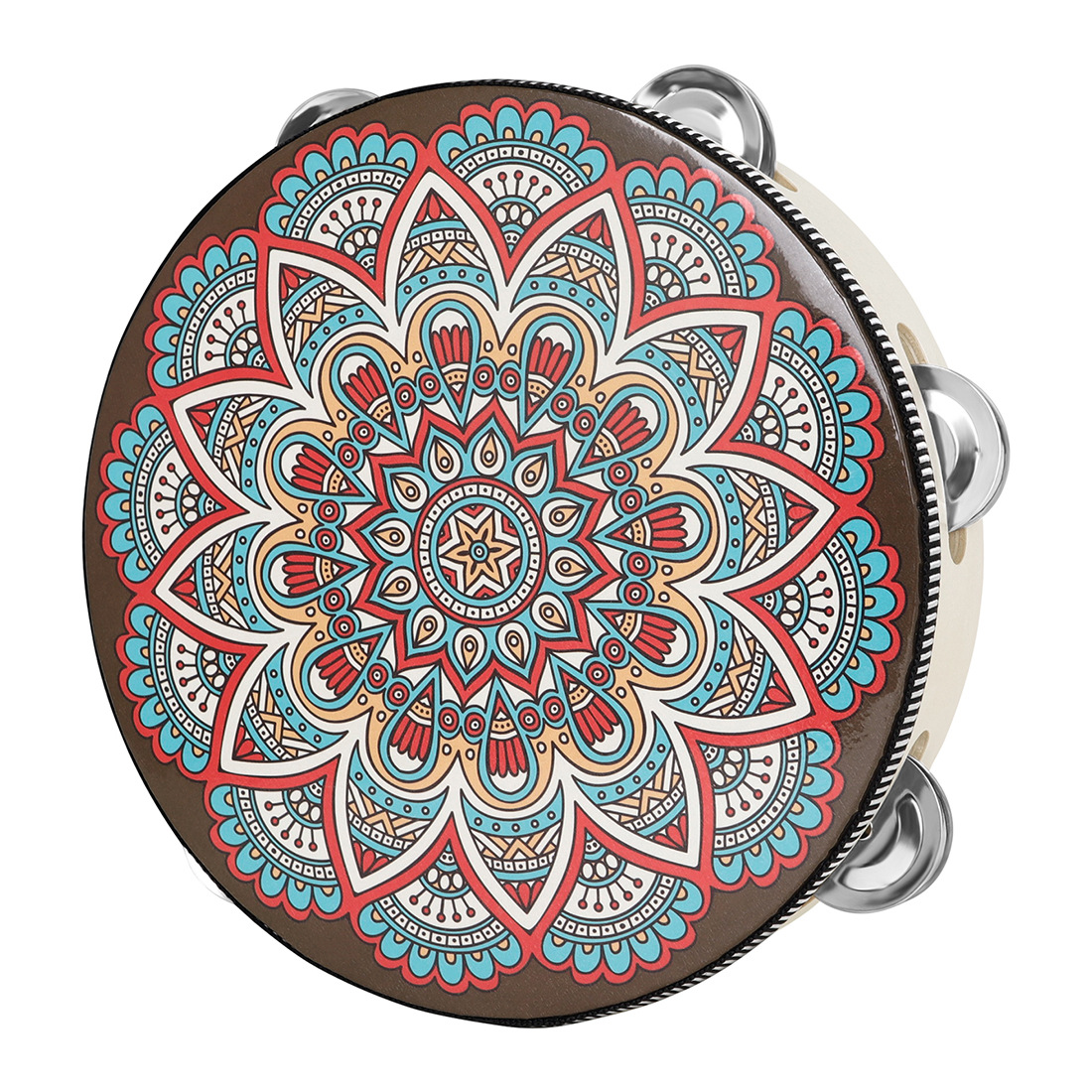 Wholesale Xinjiang Uygur 8 Inch Dunhuang Hand Tambourine Retro Dance Tambourine Children Adult Wooden Tambourine Application Scenario