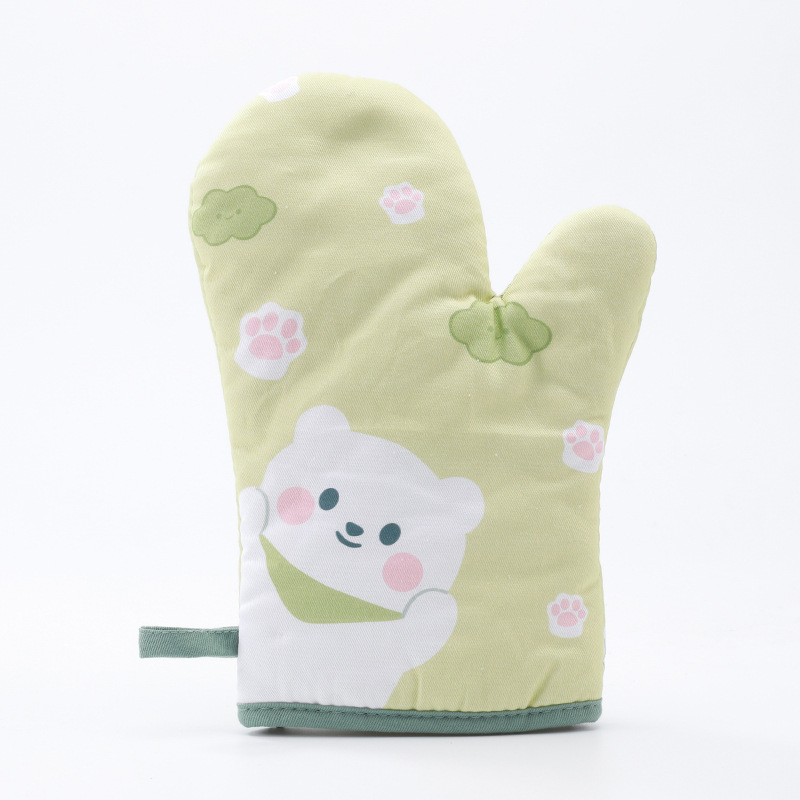 Microwave Heat Insulation Anti-Hot Silicone Gloves Thickened Kitchen Oven High Temperature Special Cartoon Gloves For Baking Household Item Picture