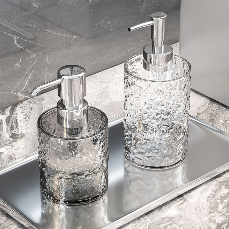 轻奢水波纹起泡瓶卫浴沐浴露洗发水收纳瓶洗手液乳液按压分装瓶