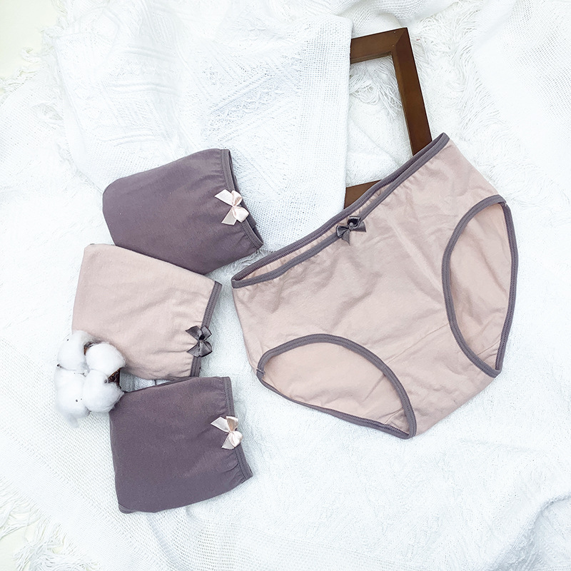 Japanese-style girls' underwear, all-cotton underwear, growth period triangle pants, mid-waist pure cotton comfortable underwear, warm winter underwear