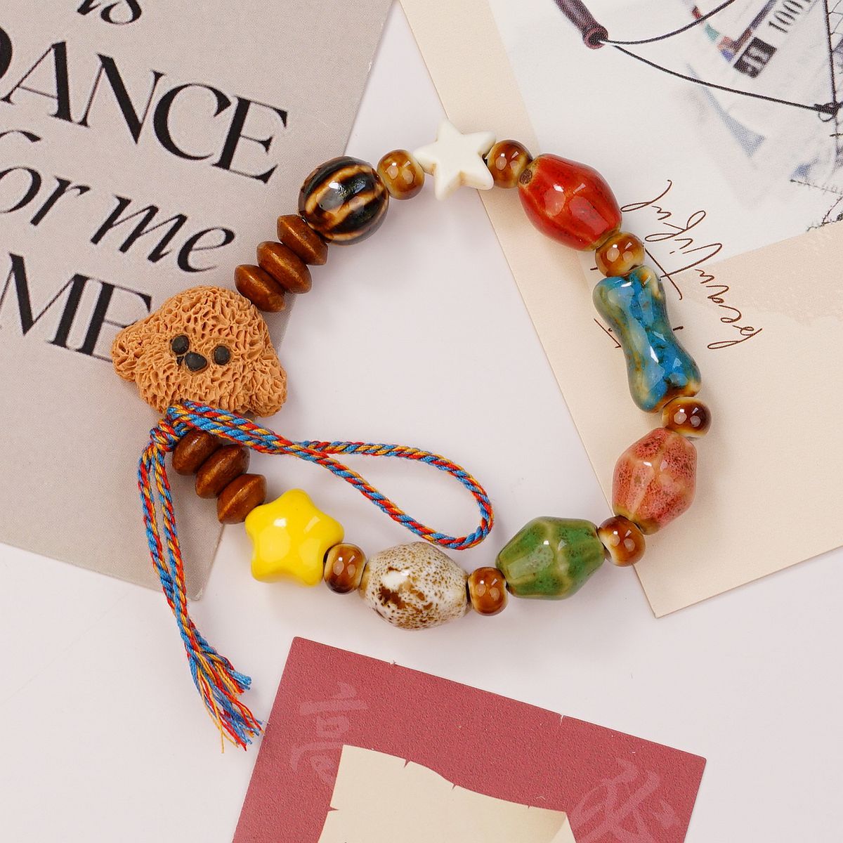 Jingdezhen original ceramic bracelet, cartoon teddy dog, cute summer best friend bracelet, live-streaming stall, wholesale supply Specification image