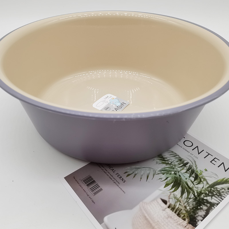 Two-color washbasin, thickened plastic washbasin, large household basin for washing vegetables and clothes, small basin for babies, washbasin for feet Item Picture