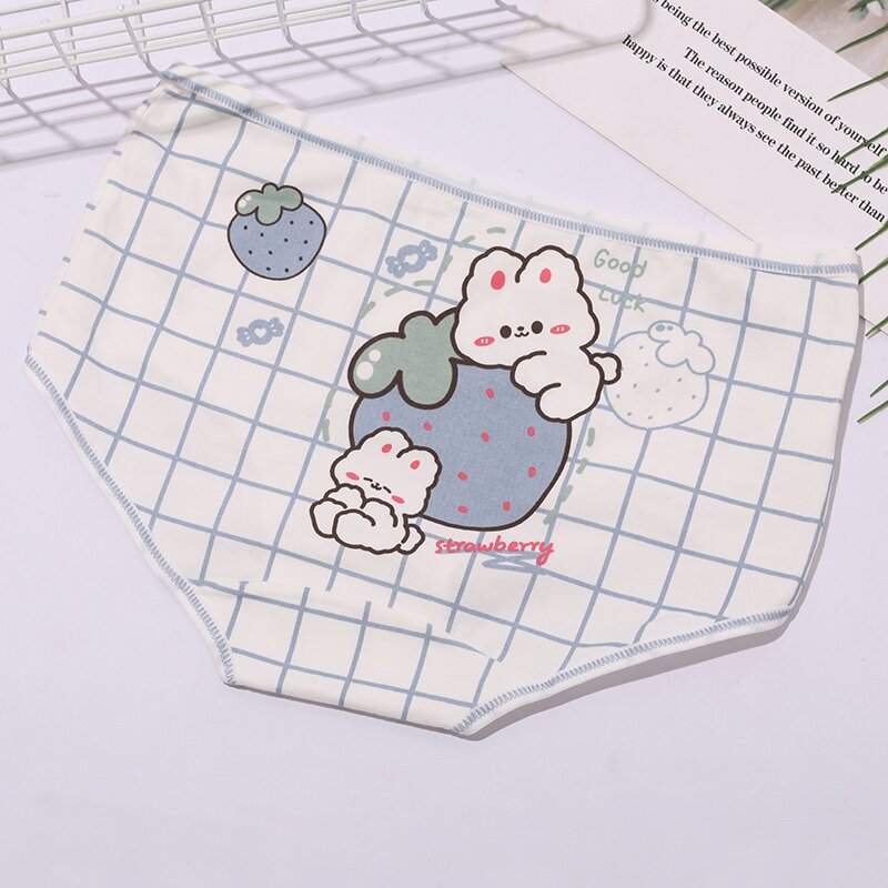 Japanese cartoon lovely small fresh middle waist students underwear cotton breathable young girl printed triangle manufacturers wholesale Application Scenario