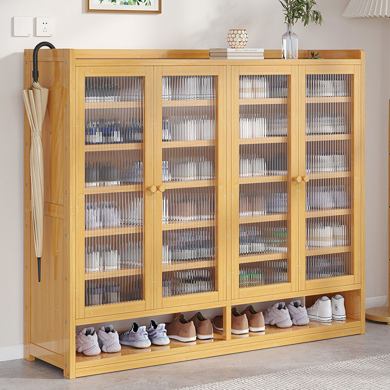 Shoe cabinet at the door, bamboo and wood dust-proof, outdoor shoe rack, entrance door, shoe storage, balcony, ins-style niche furniture for home use Specification image