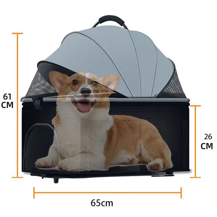 The new pet stroller is lightweight and foldable, specifically designed for walking dogs, babies, medium and small dogs, and cats when going out details Picture