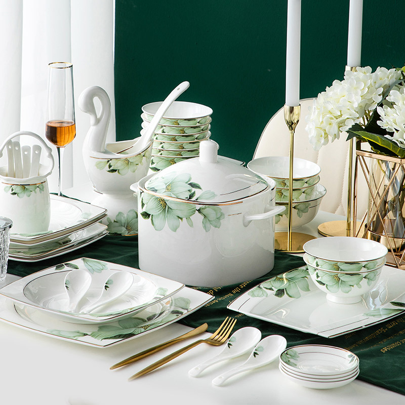 碗碟套装家用景德镇碗盘碗筷欧式骨瓷餐具套装 陶瓷礼品全套批发