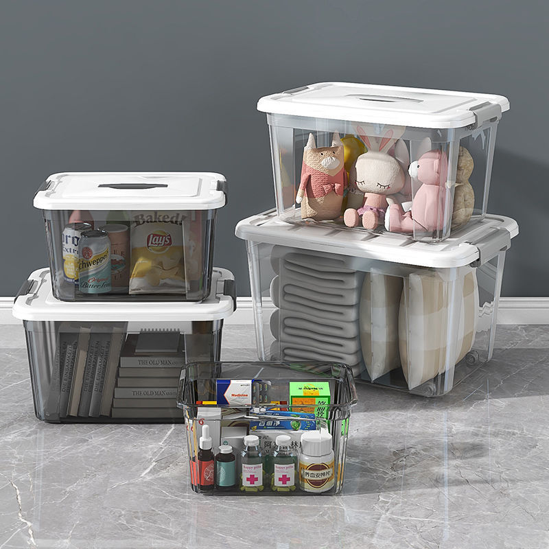 Storage Box Household Storage Box Transparent Sundries Toy Storage Box Large Clothes Organizer Box Snack Plastic Wholesale details Picture