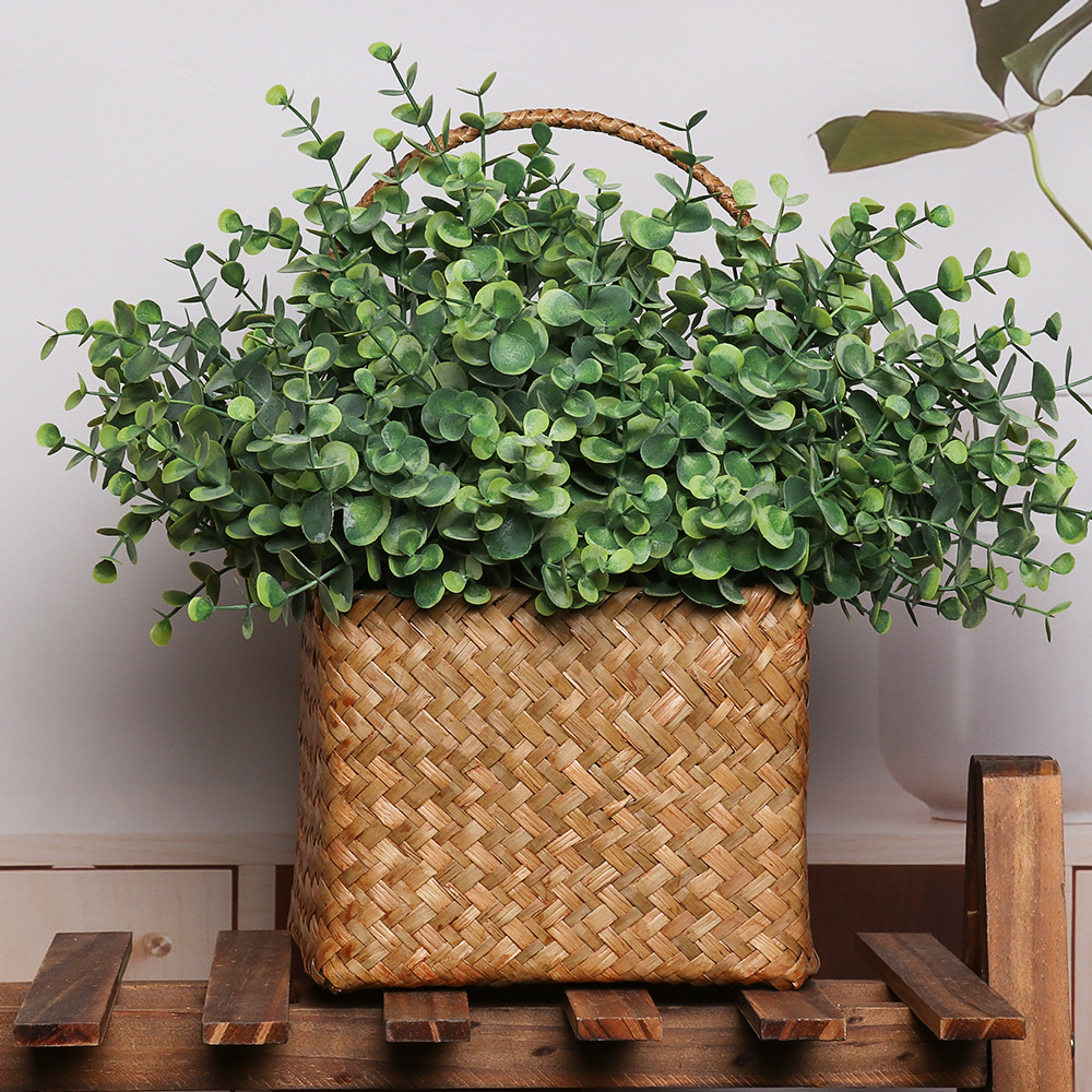 Large eucalyptus artificial plants, indoor floral decoration, atomized powder coating, artificial flower shooting props, artificial plants details Picture