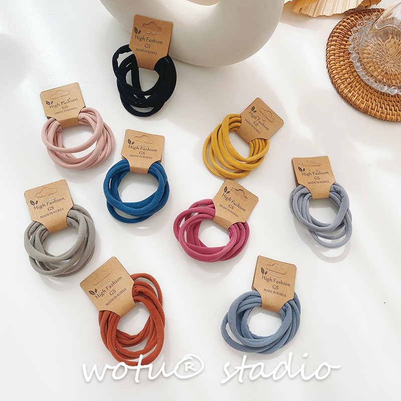 Korean Version Of Seamless Candy Color Basic Hair Circle Seamless Hair Rope Elastic Head Rope Hair Band Hair Accessories Woman details Picture
