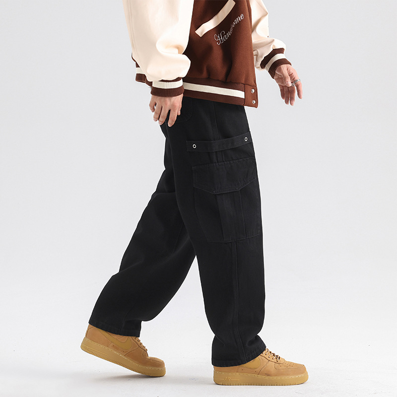 Fengshe Men's Wear /2025 Autumn/Winter New Loose wide-leg American high street non-elastic workwear jeans for men Specification image