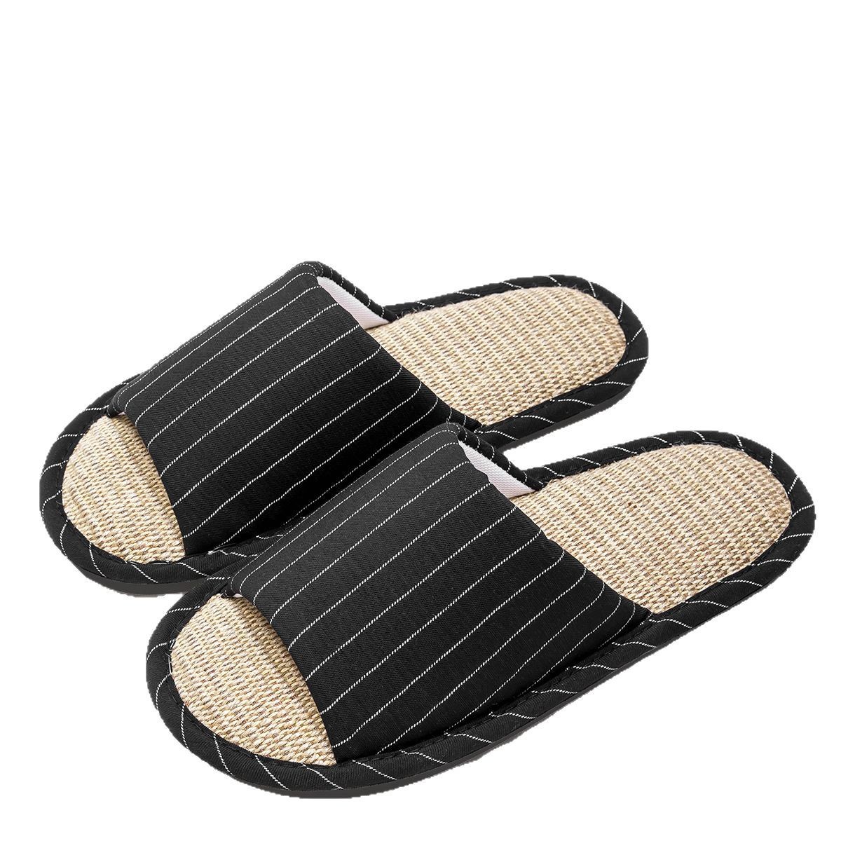 Japanese-style linen slippers for women in all four seasons, indoor home use, sweat-absorbing, anti-slip and silent cotton and linen slippers for summer Item Picture