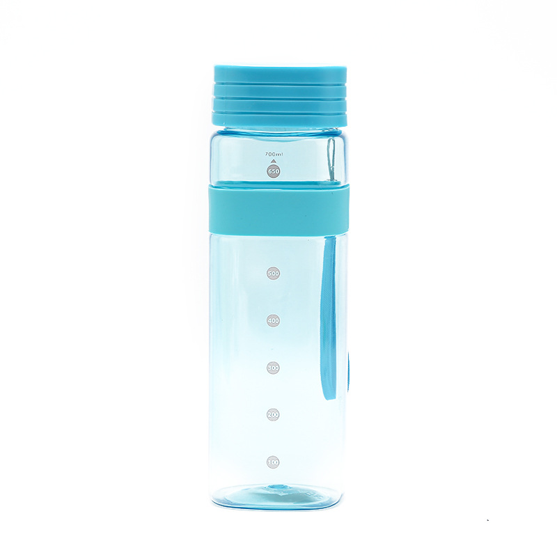 Simple square water cup, plastic space cup, convenient handle, transparent water cup with scale, drinking cup, outdoor sports Item Picture