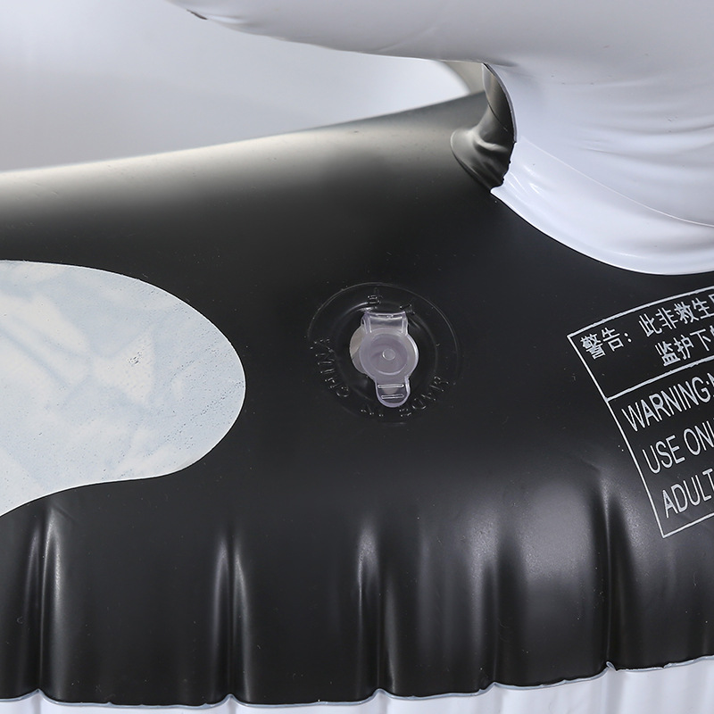 Cartoon eco-friendly thickened PVC black shark swimming ring, baby seat ring, plastic inflatable children's outdoor water park Application Scenario