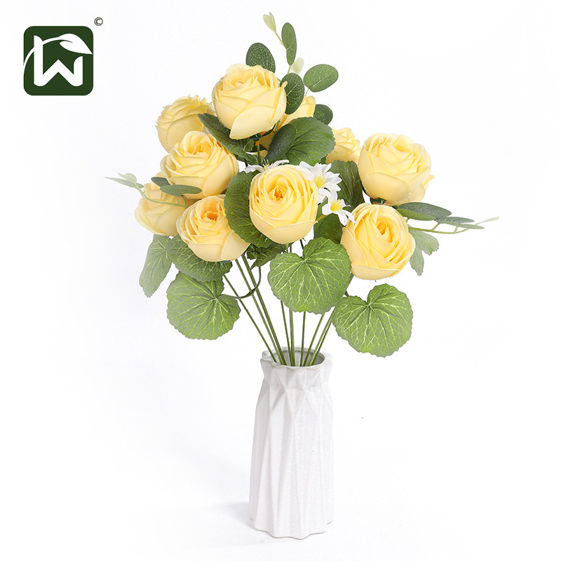 仿真花头装饰花朵插花仿真玫瑰花装饰插花婚庆家居假花摆件批发