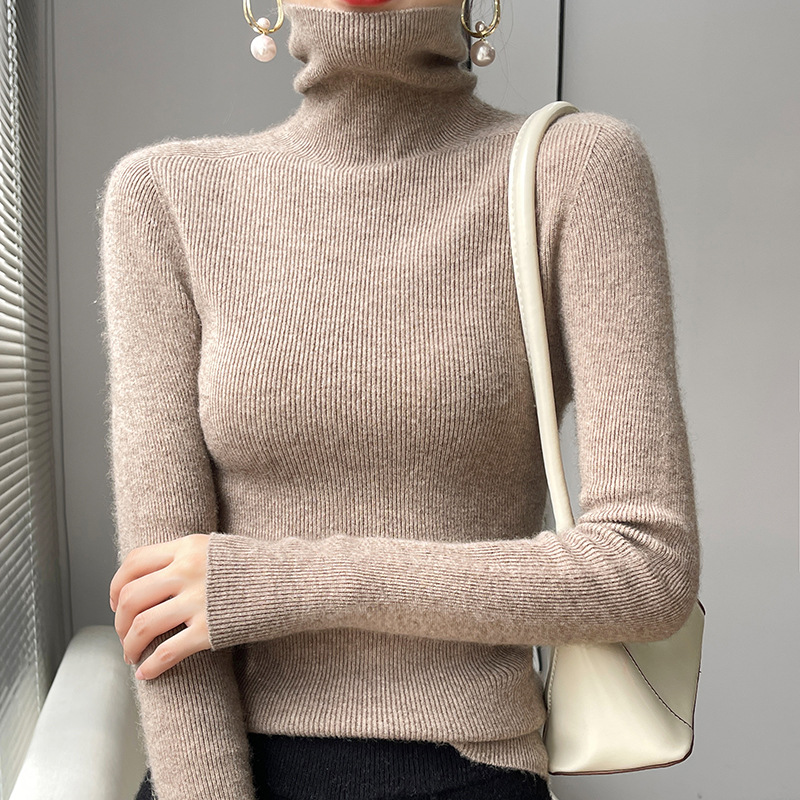 2022 Autumn/Winter new Korean-style women's high-neck cashmere blend long-sleeved cashmere sweater and women's pullover cashmere sweater Application Scenario