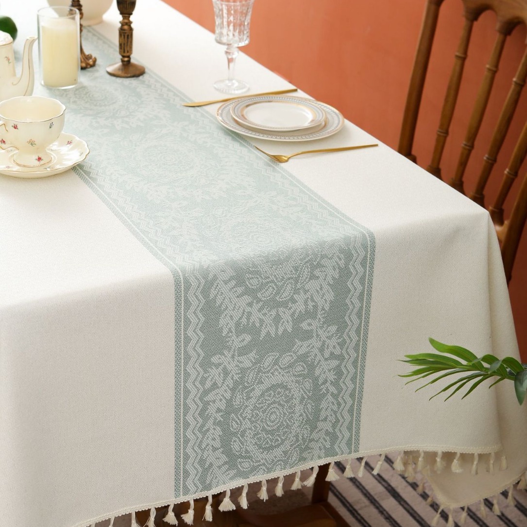 跨境亚马逊简约现代餐桌布茶室内棉麻加厚德国台布英国盖布艺桌旗