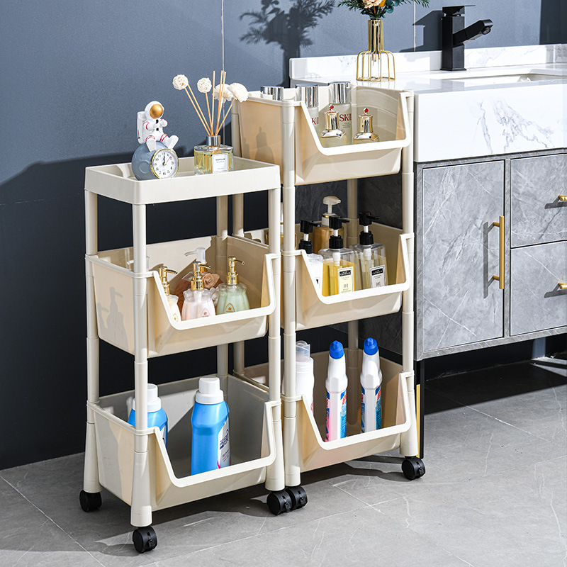Mobile storage rack, floor-standing kitchen, bathroom, snack, living room, multi-layer storage rack, bedroom storage rack Specification image