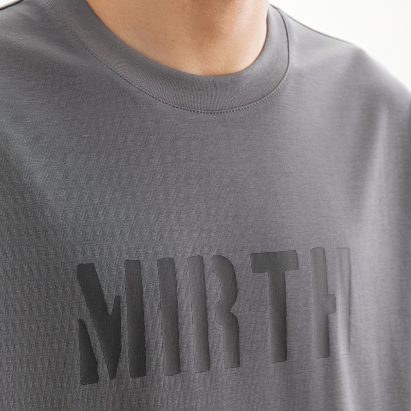 Quick-drying ice silk cotton simple letter print short-sleeved T-shirt for men 2024 summer slightly loose silk gloss half-sleeved T-shirt Application Scenario
