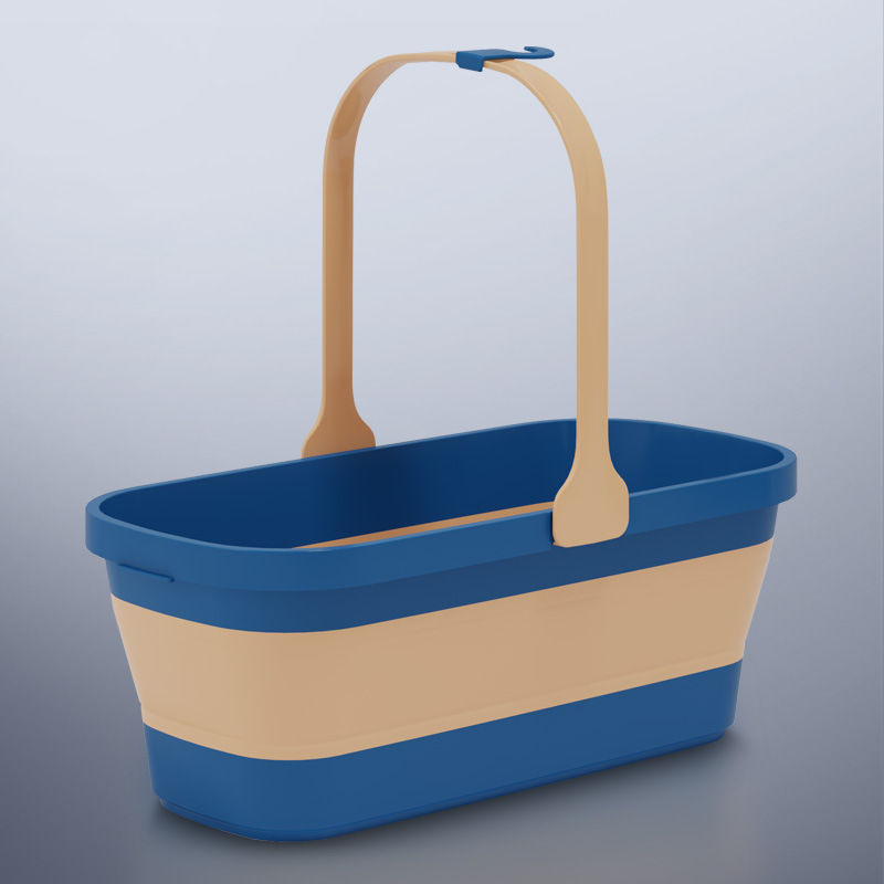 折叠水桶便携式家用洗拖把硅胶桶多功能户外提水桶手提塑料桶批发详情图2