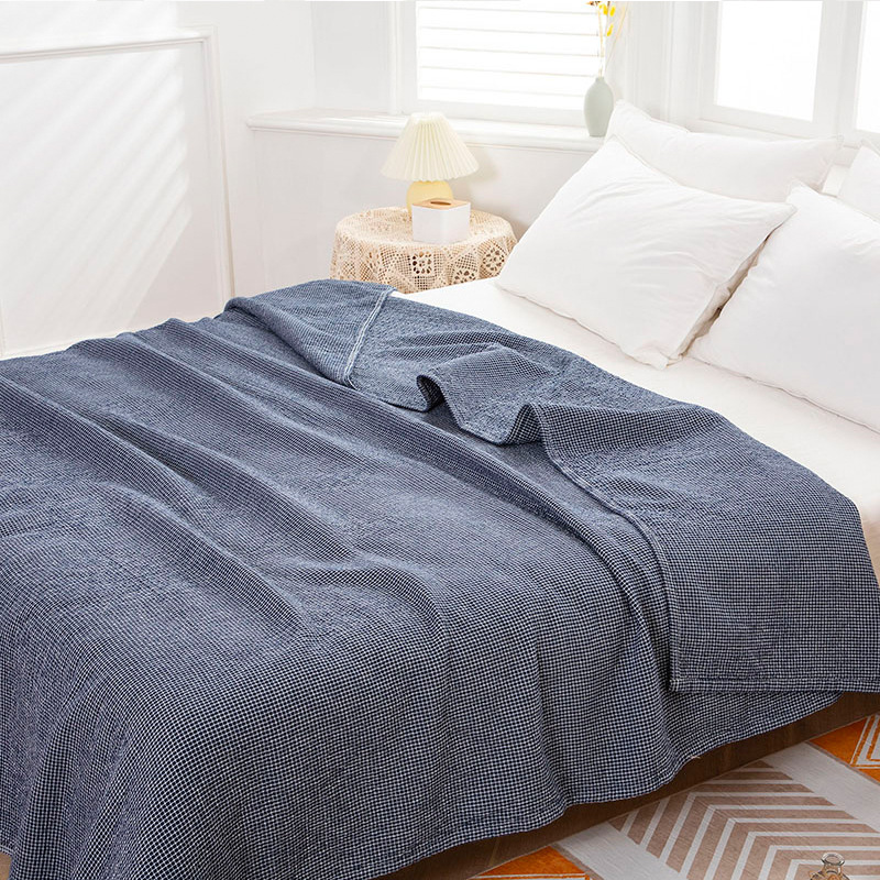 Cotton Toweling With Fine Check Toweling With Washable Single And Double Japanese Blanket Student Bed Sheet Sofa Blanket