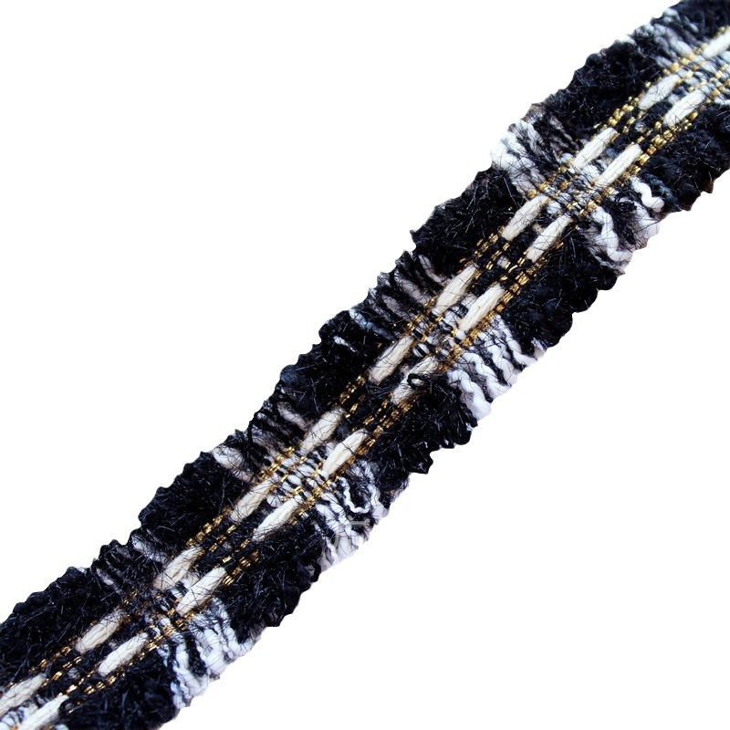 Tianying's new Korean version 2cm gold thread chanel-style woven ribbon lace trim clothing DIY decorative accessories are directly approved by the manufacturer Item Picture