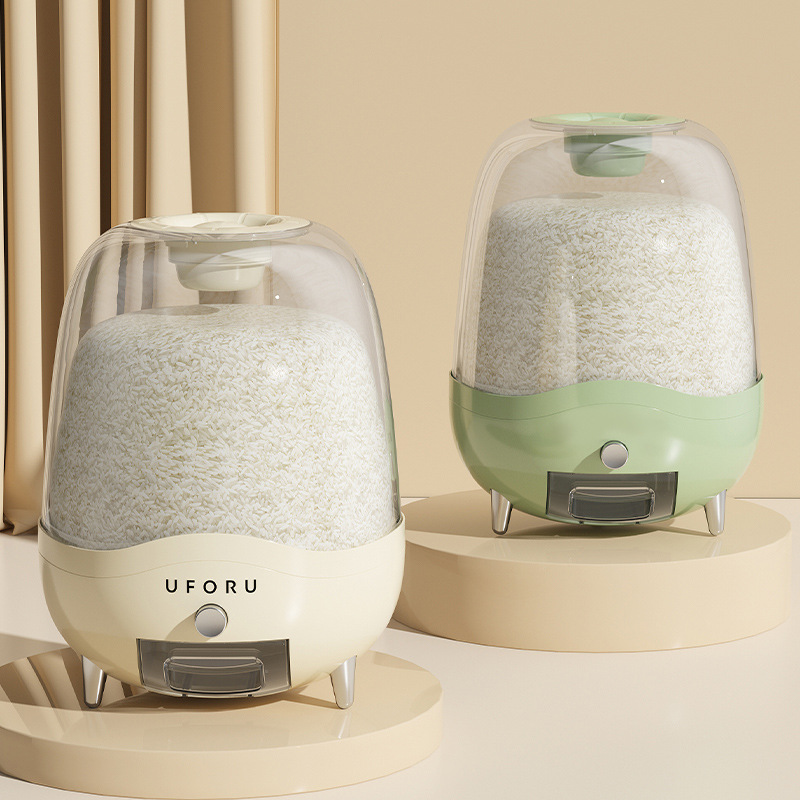 Household multi-grain pressed rice moisture-proof and insect-proof sealed rice bucket, milky white high appearance level, large-capacity five-grain storage bucket 0714 Specification image