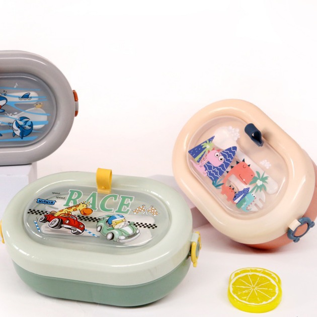 Single-layer compartments lunch box, student creative, children's and girls' plastic lunch box Specification drawing