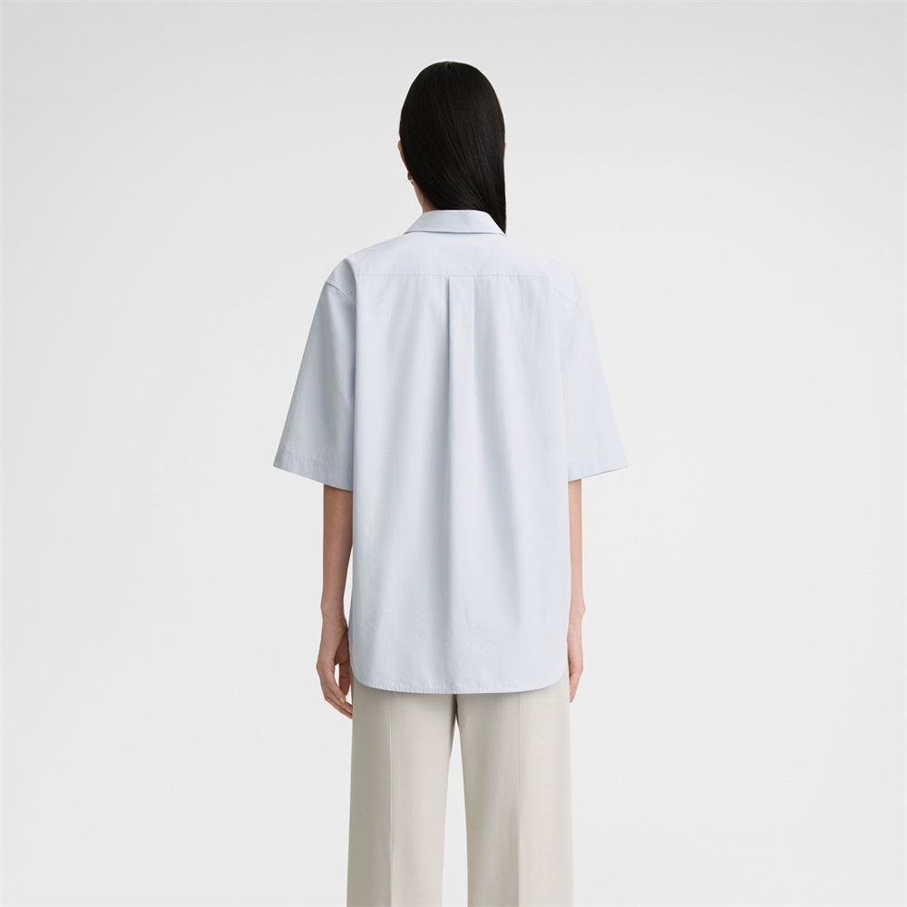TOT's niche women's 2024 Spring/Summer new cotton straight-leg loose short-sleeved shirt top Application Scenario