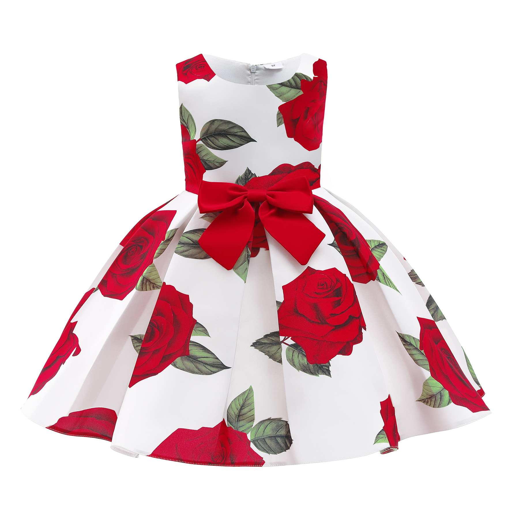 Wholesale of girls' dresses, foreign trade girls' children's clothing, red vest dresses, baby printed princess dresses, children's evening gowns