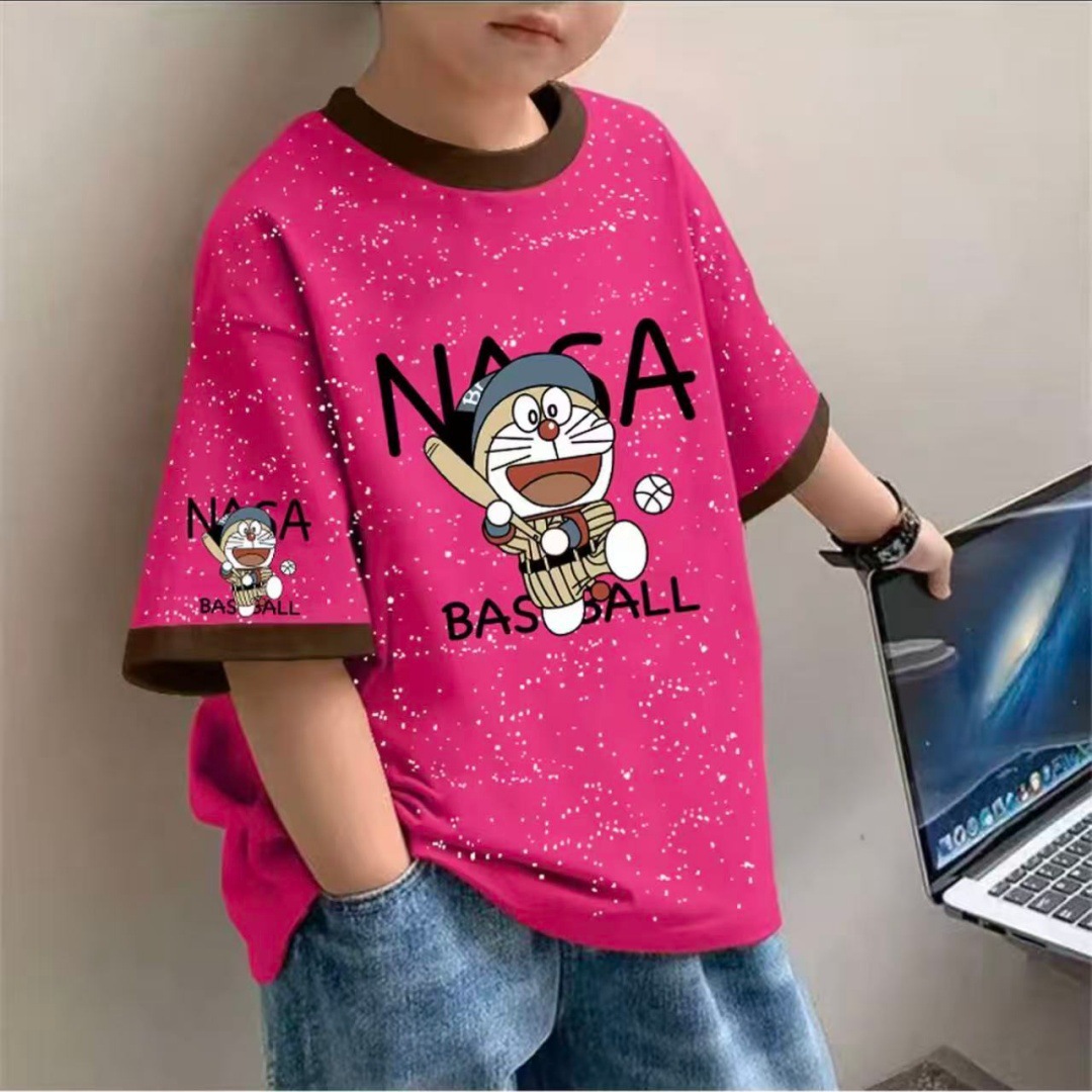 Summer pure cotton short-sleeved children's T-shirt, half-sleeved for boys and girls, new Korean-style summer wear, stylish base layer, trendy top Application Scenario