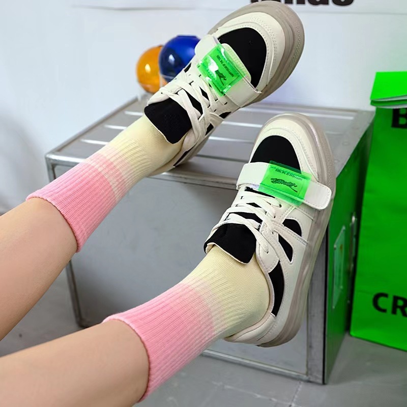 Zhuji socks gradient color sports socks for women spring and autumn, ins trendy cotton internet-famous Japanese couple autumn and winter mid-calf socks Specification image