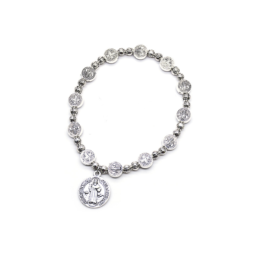 Export cross metal rose rosary beads Vatican Cross bead rosary bracelet bracelet Application Scenario