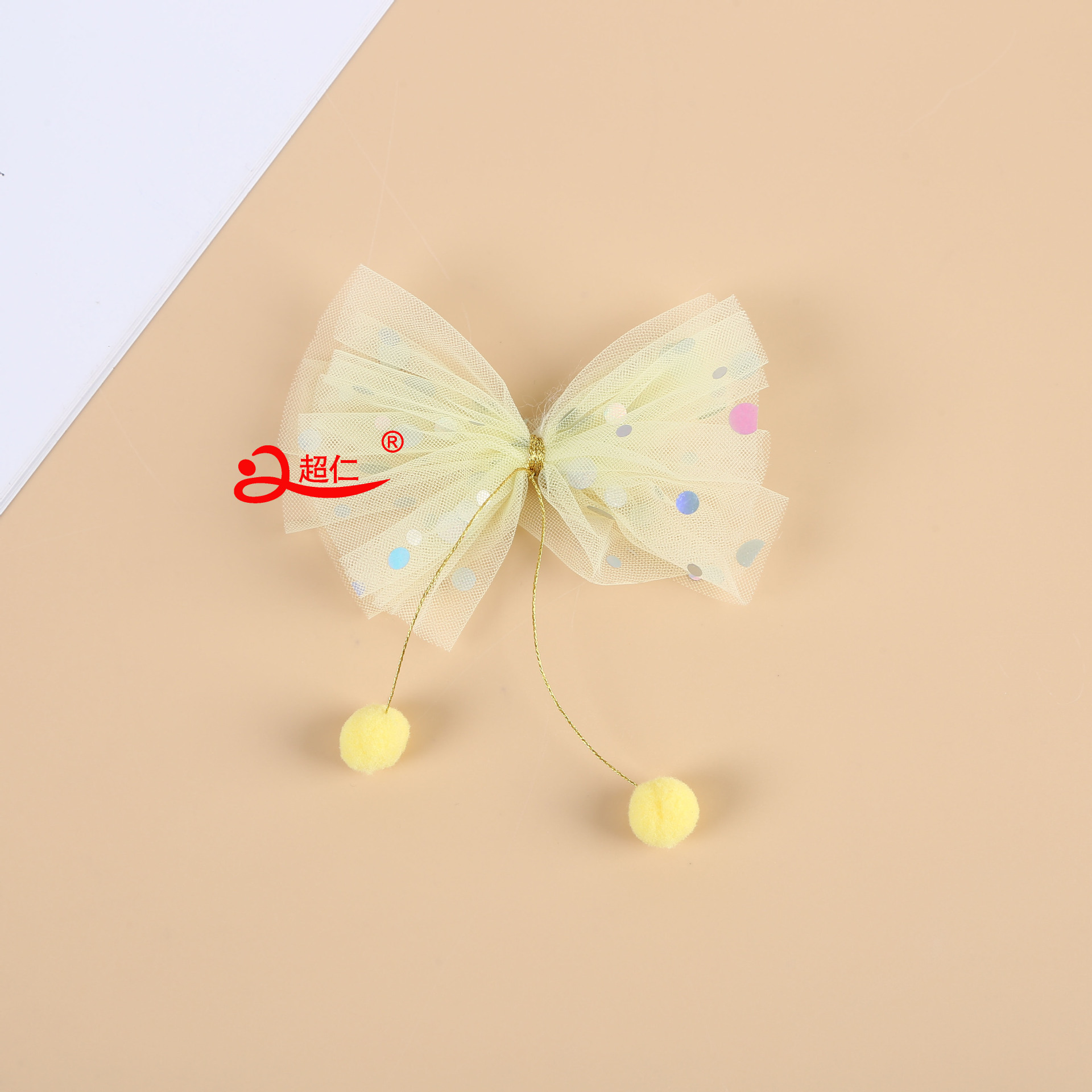 Japanese And Korean Style Hair Accessories Gift Clothing Accessories New Polka Dot Mesh Hairball Bow Can Be Produced Application Scenario