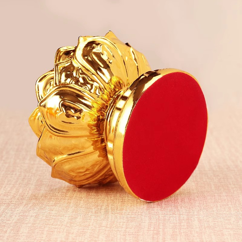 Resin eight auspicious lotus base hand rotating gold wheel base hand rotating gold cylinder base Buddha lotus wholesale Item Picture