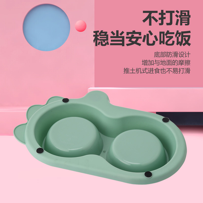 Kuaxin 2025 New Seahorse Pet Bowl Wholesale, anti-slip double bowl for water feeding, Macaron-colored cat and dog bowls Specification image