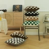 One-stop wholesale of 2022 new multi-color checkerboard lambskin pillowcases and cushion covers in various sizes details Picture