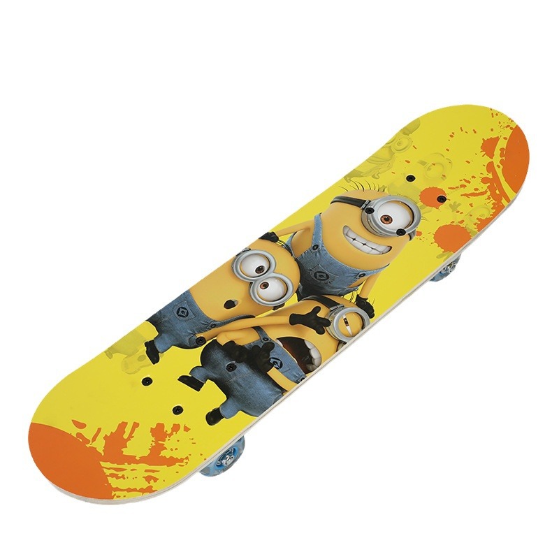 Beginner four-wheel skateboard, boys and girls, children aged 3-6, flashing wheel toys, cartoon protective gear, skateboard Item Picture