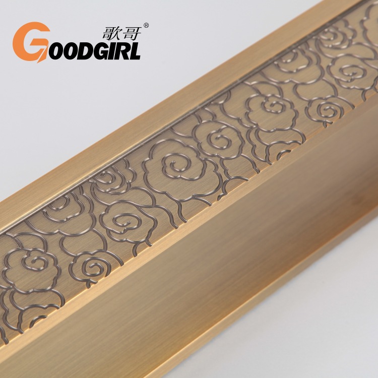 Antique-style glass door handle, Chinese-style engraved aluminum plate handle, hotel entrance with engraved LOGO handle, double door handle Specification image