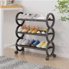 Bathroom corner storage rack, multi-layer trolley storage rack, wooden cabinet, bathroom supplies storage rack, simple household organization rack Application Scenario