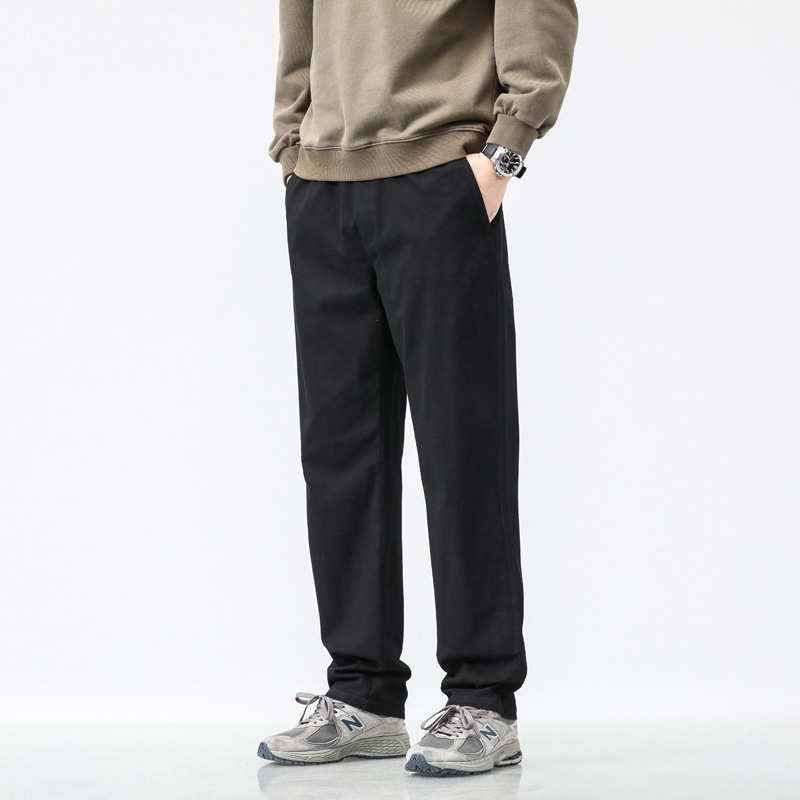 OLA Men's Spring and Autumn casual washed straight-leg work pants, American retro pure cotton long pants, high street simple style Application Scenario