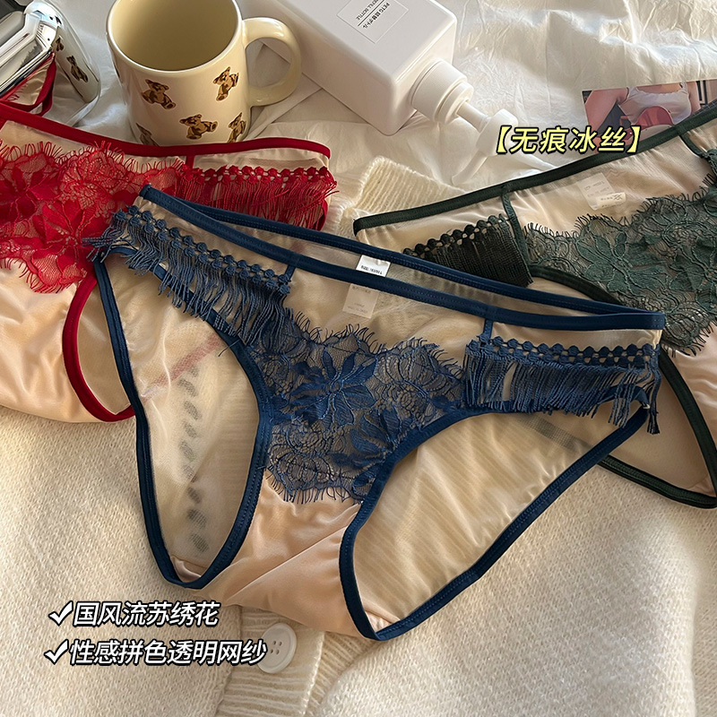 The new women's underwear is trendy and sexy. The sheer sheer mid-waist for women is sexy and pure, and the triangular pants for young girls are sweet and cute Application Scenario