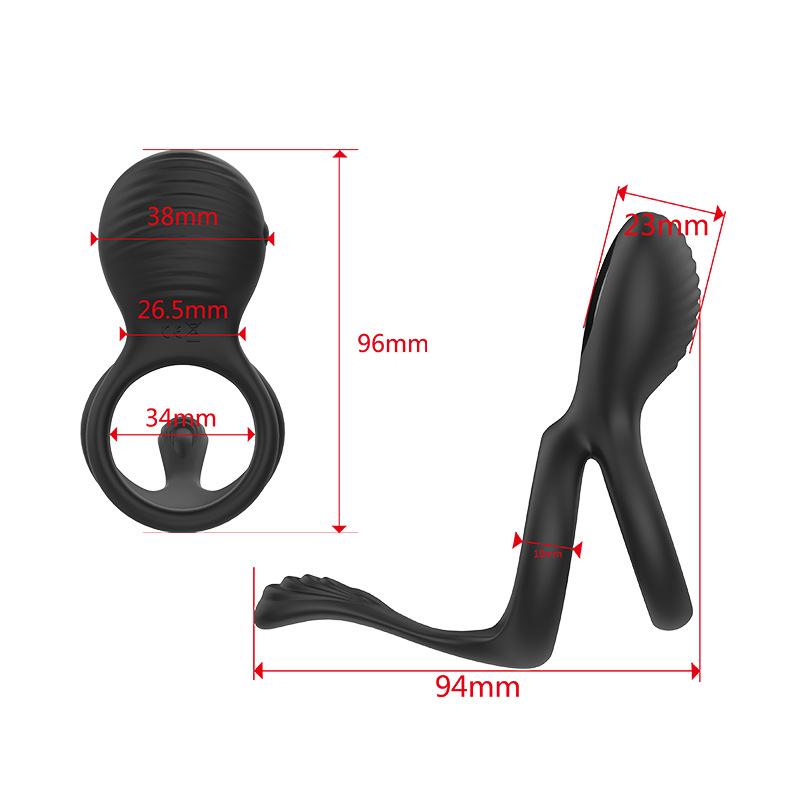 The private desire vibration locks the essence ring, and the fun shared massage male stimulation delay ring Specification drawing