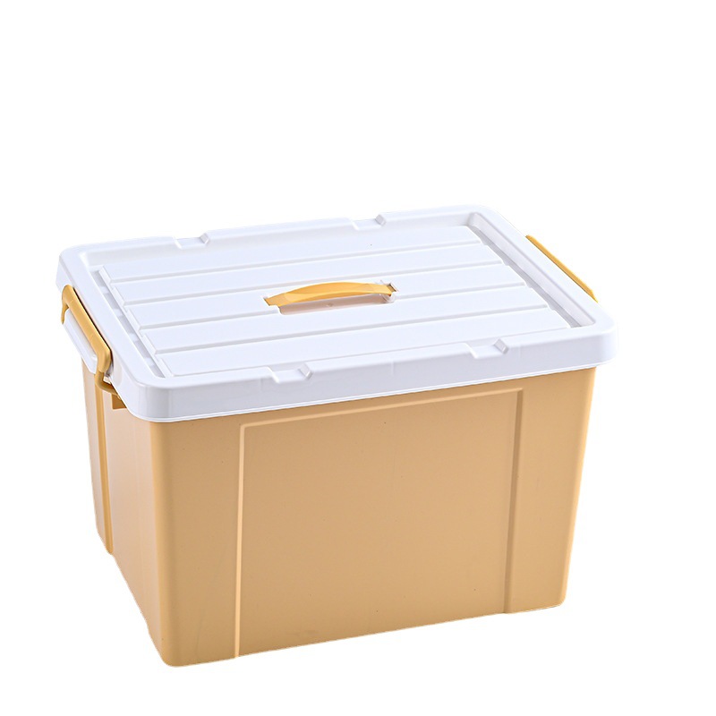 收纳箱/收纳/塑料收纳箱/透明塑料衣物收纳箱/衣服收纳箱白底实物图