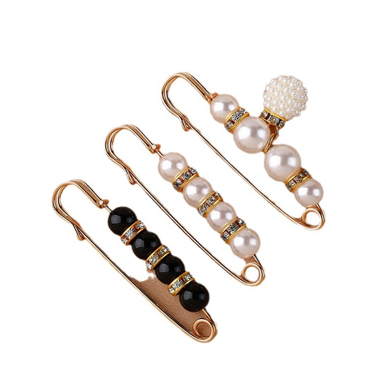 Pearl waistband pin to hold the waistband of clothing waist reduction tool anti-slip brooch for women's pants waistband pin Item Picture