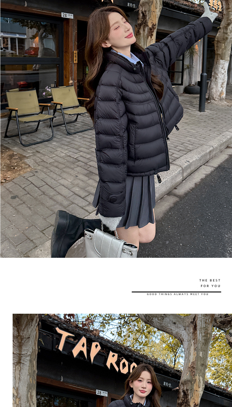 90 White duck down short rib down jacket for women 2025 Winter bestseller, versatile and not picky about the wearer. The loose coat is super beautiful pic 11