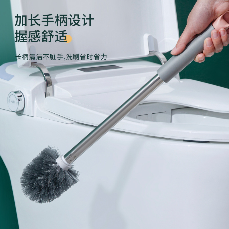 G160马桶刷软柄悬挂长柄带底座刷毛清洁无死角卫生间清洁刷套装产品图