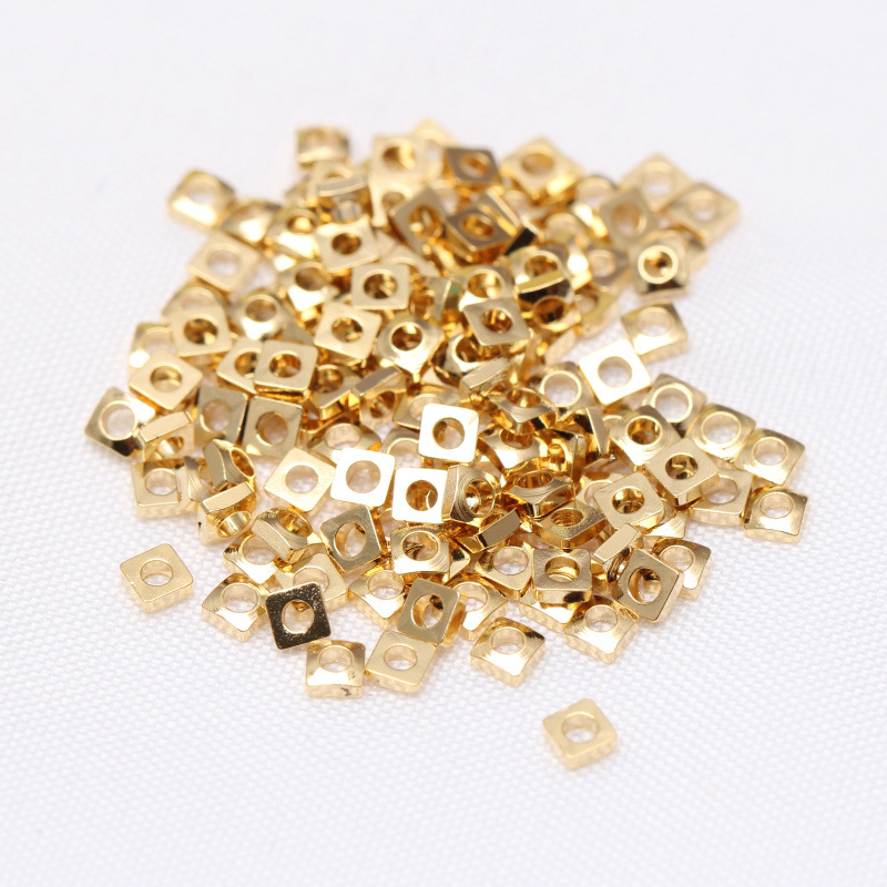 Diy Jewelry Accessories Small Square Broken Silver Partition Copper Plated Gold Pearl Broken Silver Chain Broken Silver Beaded Accessories details Picture